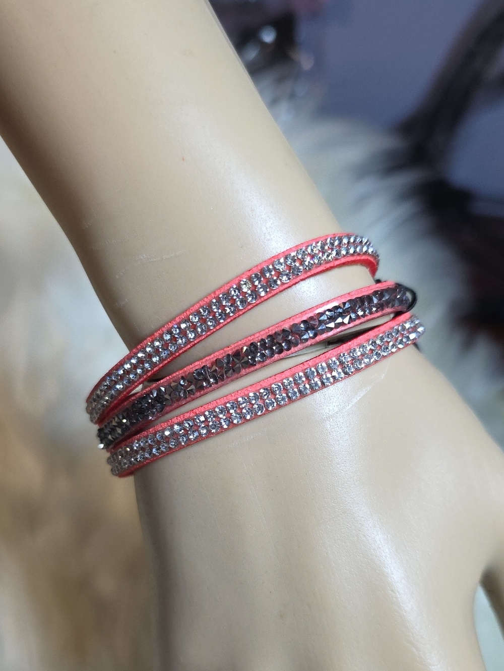 paparazzi Orange Crystal Wrap Bracelet